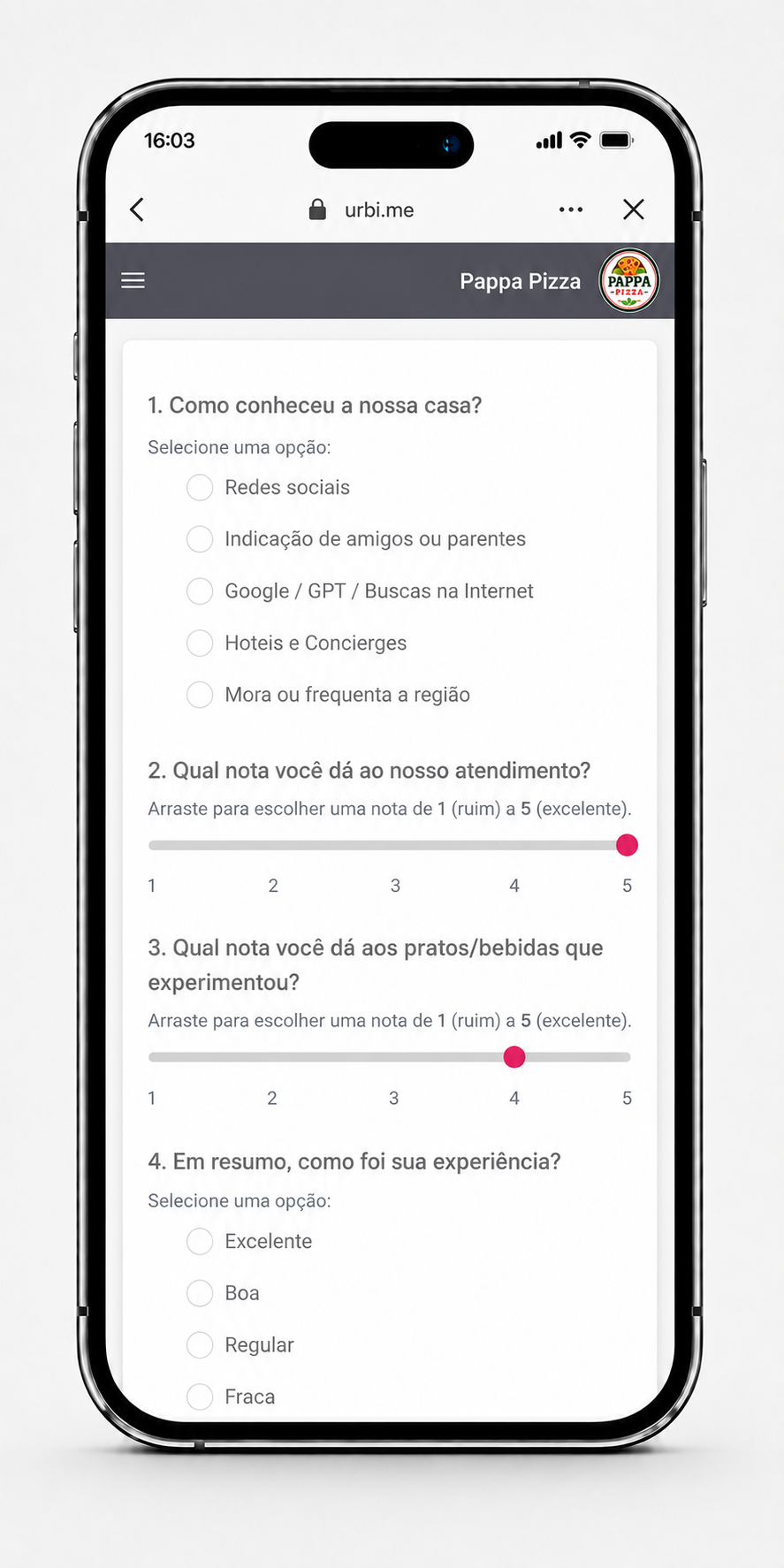 Pesquisa de Interesse ou de Satisfação