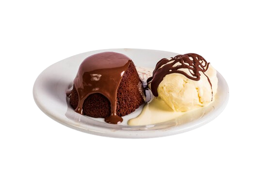 Petit gateau com sorvete